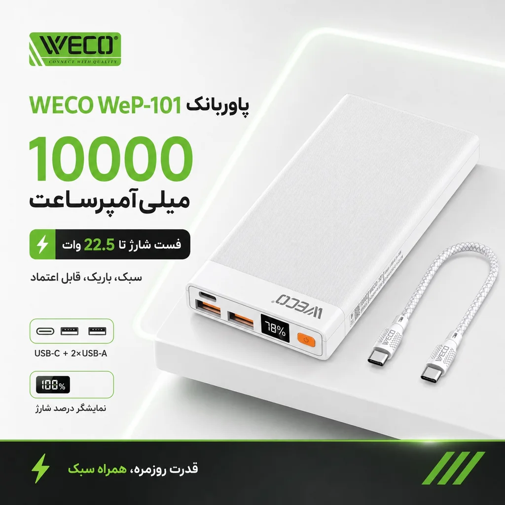 پاوربانک ویکو 10000 میلی آمپر WeP-101 - Image 6